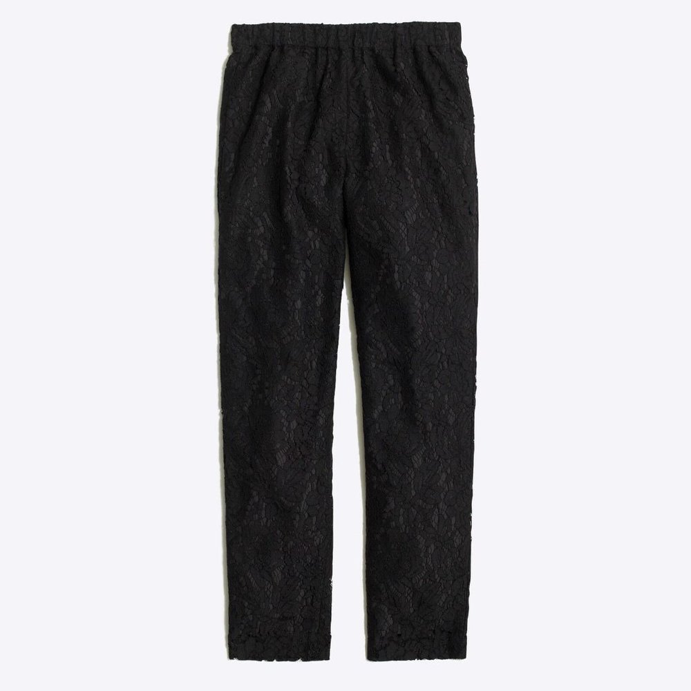 NWT black eyelet lace ankle pants from J. Crew Factory.
